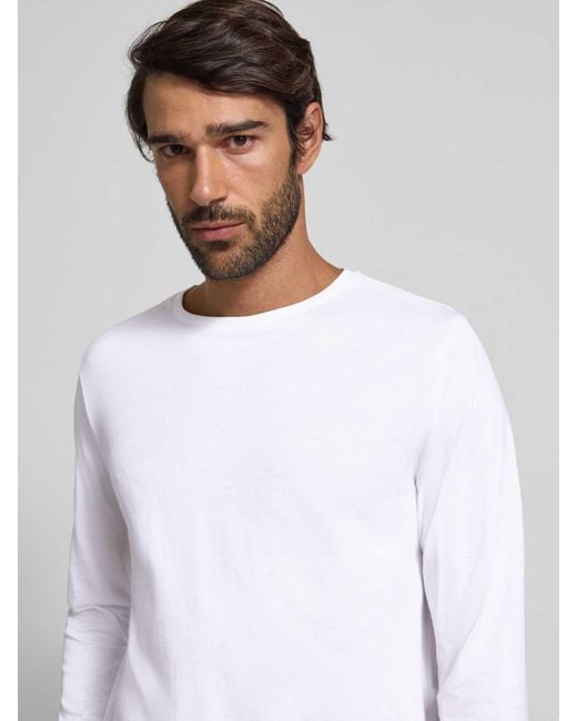 Fynch-Hatton Shirt Met Lange Mouwen En Logodetail in het White voor heren