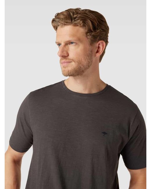 Fynch-Hatton T-Shirt mit Logo-Stitching in Black für Herren
