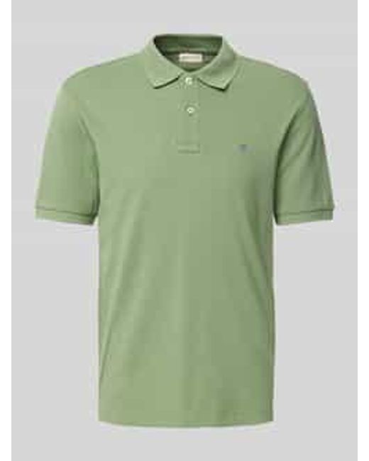 Gant Regular Fit Poloshirt Met Labelstitching in het Green voor heren