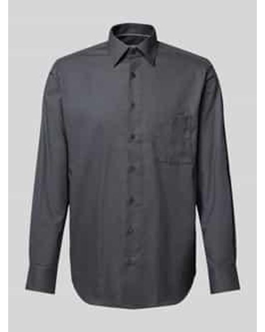 Eterna Modern Fit Zakelijk Overhemd Met Knoopsluiting in het Gray voor heren