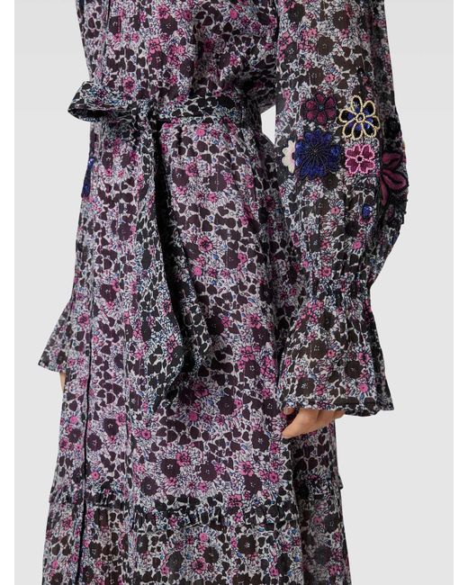 FABIENNE CHAPOT Maxi-jurk Met Pailletten En Siersteentjes in het Pink