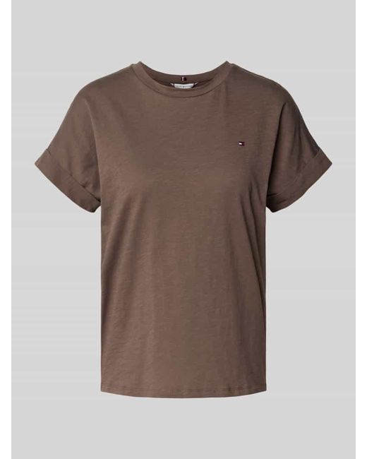 Tommy Hilfiger Brown Regular Fit T-Shirt aus reiner Baumwolle