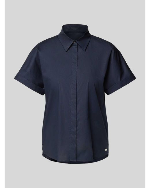 Marc Cain Regular Fit Blouse Met 1/2-mouwen in het Blue