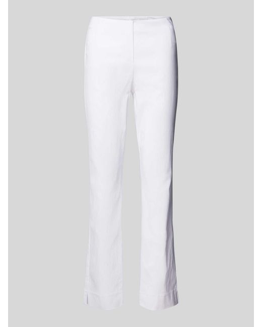 SteHmann Regular Fit Broek Met Siernaden in het White