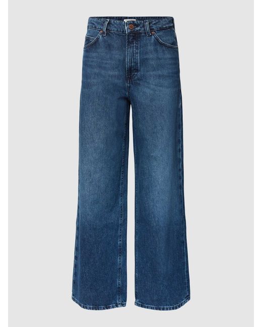 Marc O' Polo High Rise Relaxed Fit Jeans Met Merkdetail in het Blue
