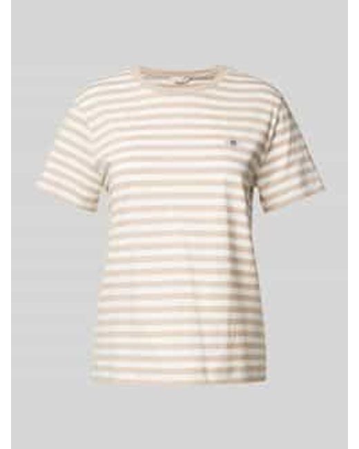 Gant T-Shirt Met Labelstitching in het Natural