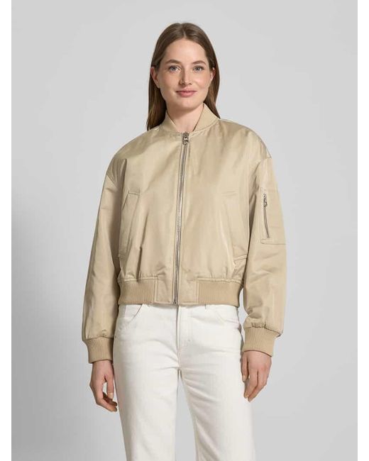Marc O' Polo Natural Regular Fit Blouson im Aviator-Stil aus Twill