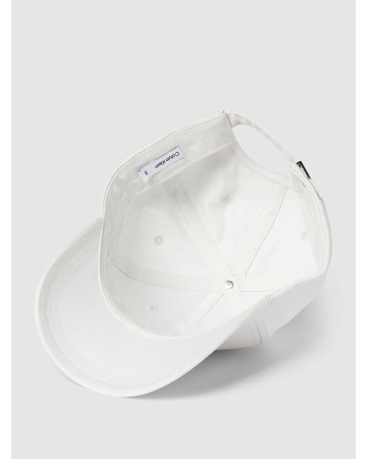 Calvin Klein Basecap mit Label-Patch Modell 'ESSENTIAL' in White für Herren