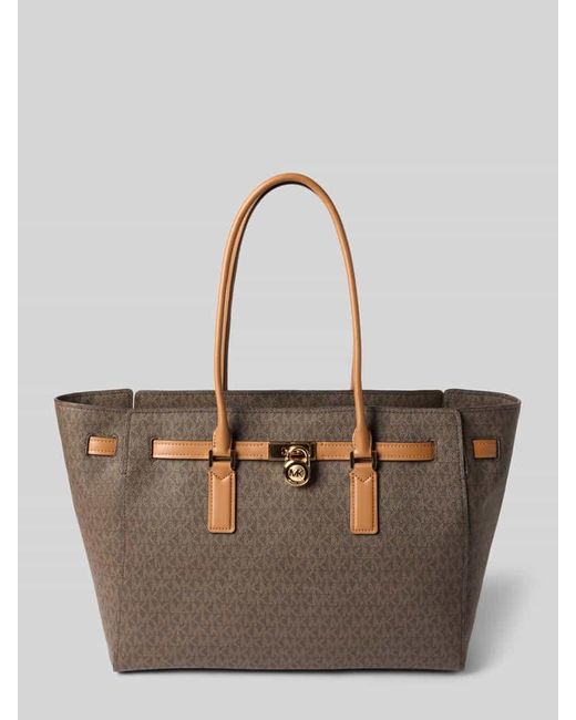 MICHAEL Michael Kors White Tote Bag mit Label-Anhänger Modell 'HAMILTON'