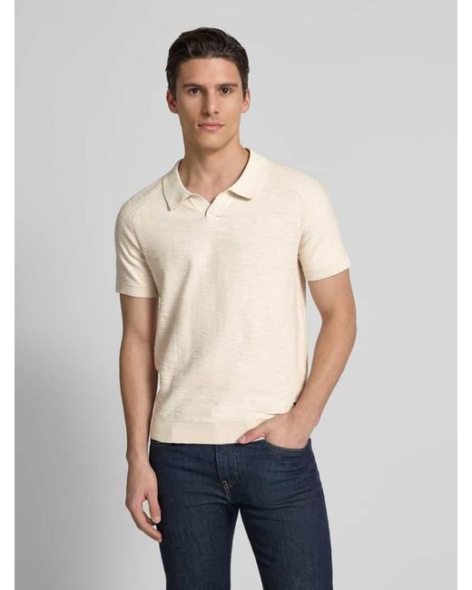 S.oliver Regular Fit Poloshirt mit Flammgarnstruktur in Natural für Herren