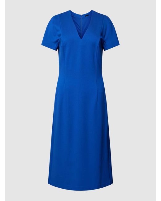 Joop! Midi-jurk Met V-hals in het Blue