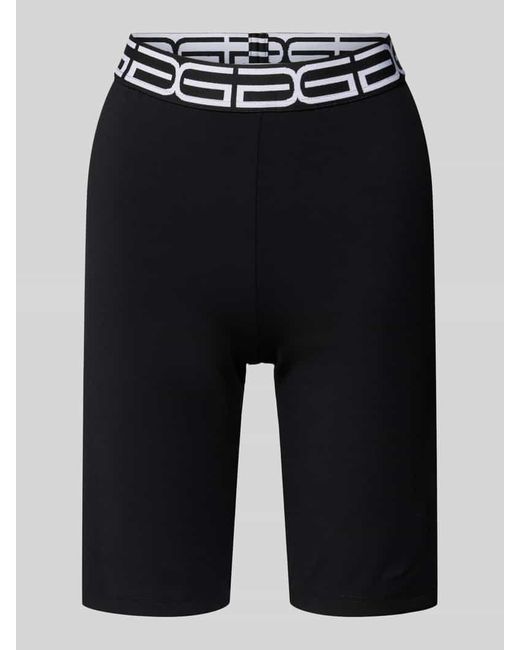 Gestuz Black Skinny Fit Shorts mit Label-Bund Modell 'Bika'