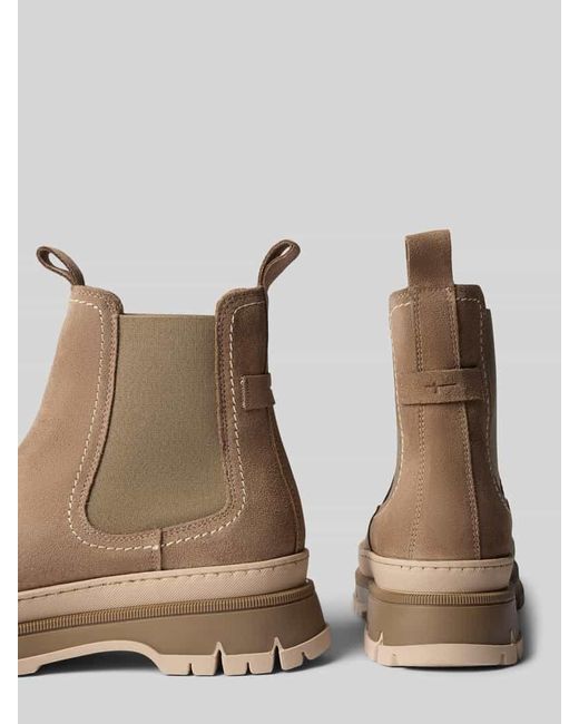 Tamaris Brown Chelsea Boots aus echtem Rindsleder