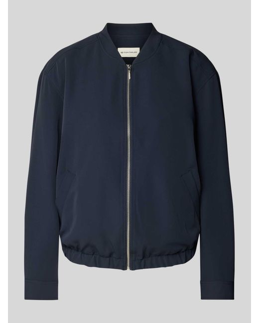 Tom Tailor Relaxed Fit Blouson Met Collegekraag in het Blue