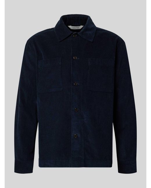 SELECTED Regular Fit Overhemdjack Van Puur Katoen, Model 'Regtate' in het Blue voor heren