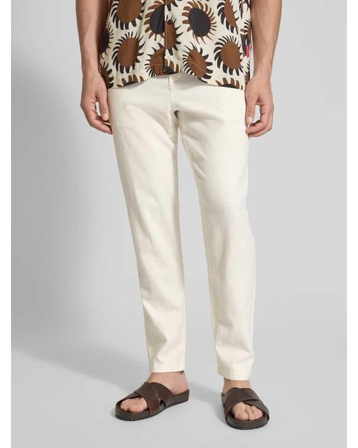 SELECTED Slim Tapered Fit Hose mit Tunnelzug Modell 'Brody' in White für Herren