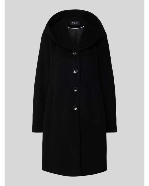 Milo Coats Lange Wollen Jas Met Kasjmier, Model 'Bella' in het Black