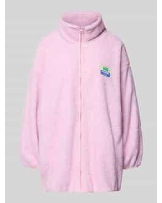 American Vintage Oversized Teddyjas Met Opstaande Kraag Model 'Hoktown' in het Pink