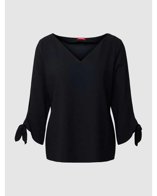 Esprit Black Bluse in unifarbenem Design mit 3/4-Arm