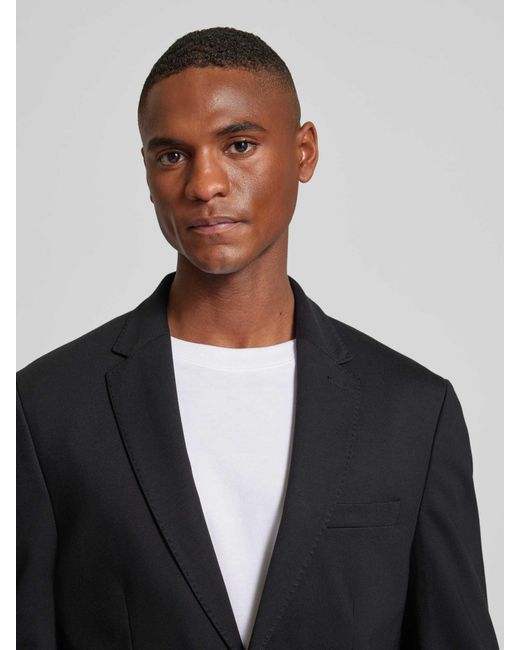 SELECTED Slim Fit Sakko mit Eingrifftaschen Modell 'DELON' in Black für Herren