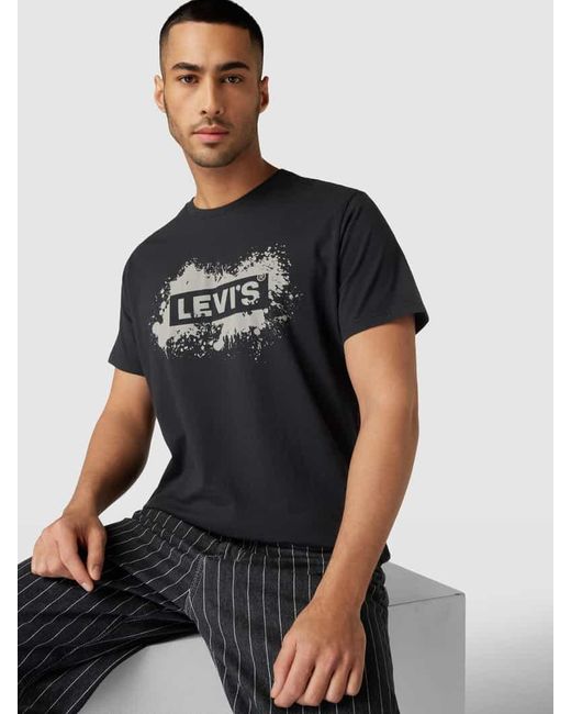 Levi's T-Shirt mit Label-Print Modell 'RELAXED BABY TAB' in Black für Herren