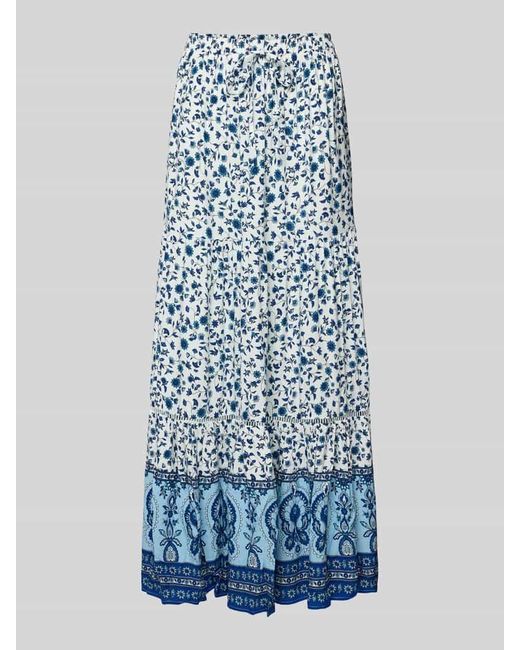 Apricot Blue Maxirock aus Viskose mit Stufen-Look
