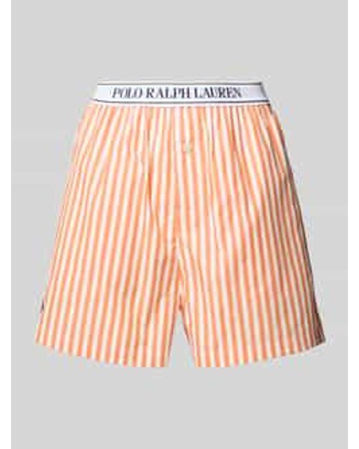 Polo Ralph Lauren Regular Fit Korte Pyjamabroek Met Elastische Band Met Label in het Orange