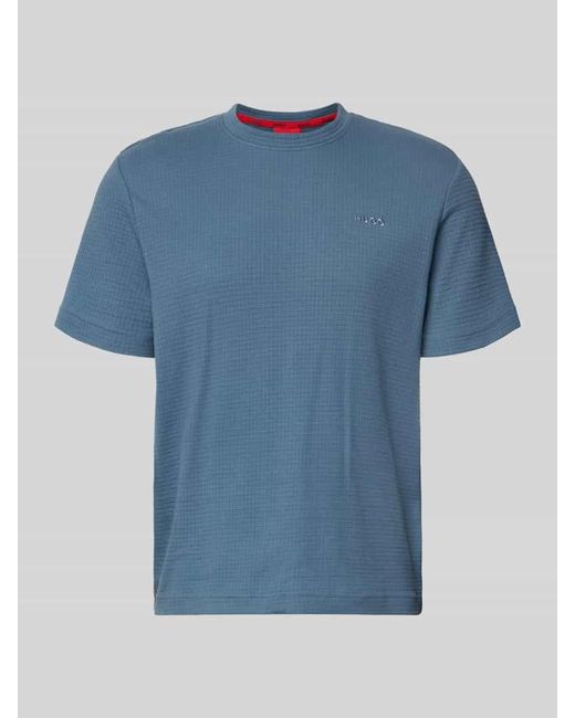 HUGO Regular Fit T-Shirt aus Baumwoll-Mix Modell 'AUSTIN' in Blue für Herren