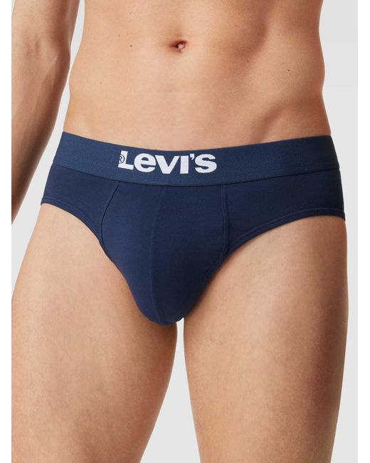 Levi's Slip Met Labeldetail, Model 'Solid Basic' in het Blue voor heren
