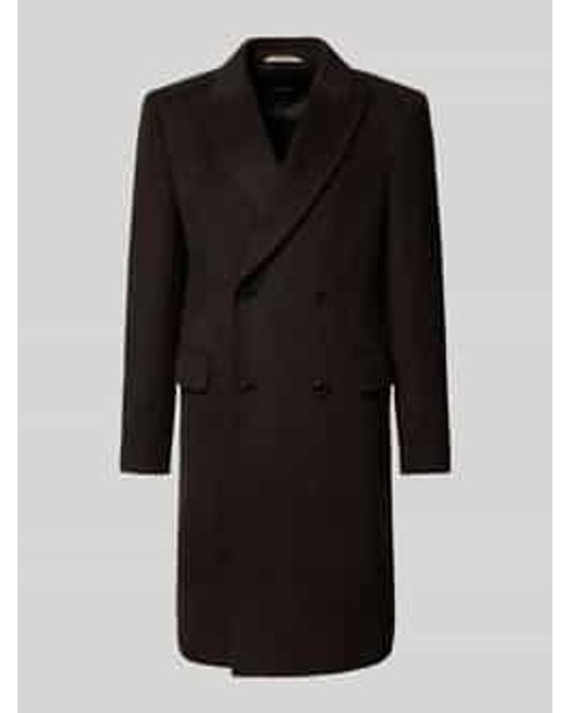 Boss Regular Fit Lange Wollen Jas Van Alpacamix, Model 'Hyde-Db-Peak-254' in het Black voor heren