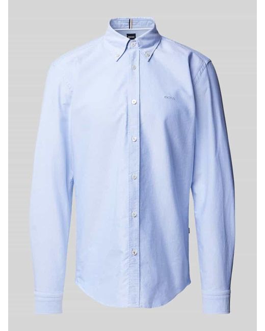 Boss Regular Fit Business-Hemd mit Button-Down-Kragen Modell 'Roan' in Blue für Herren