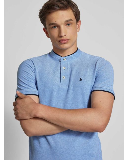 Jack & Jones Poloshirt mit Label-Stitching Modell 'PAULOS' in Blue für Herren