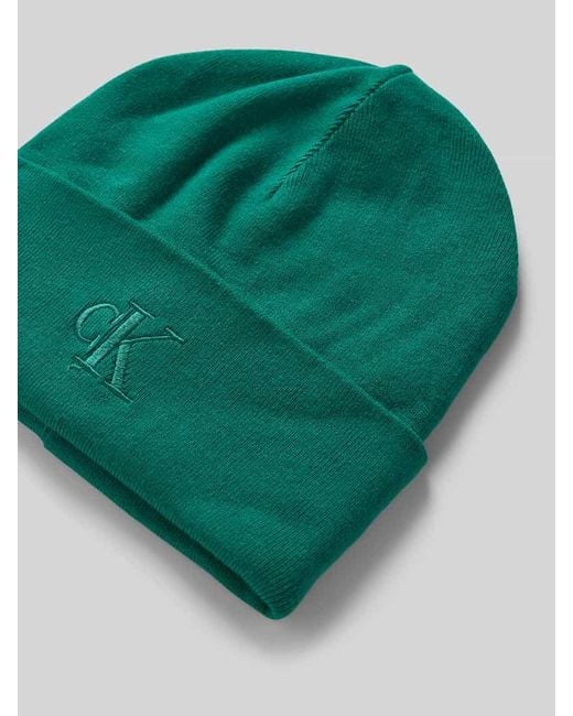 Calvin Klein Green Beanie mit Label-Stitching