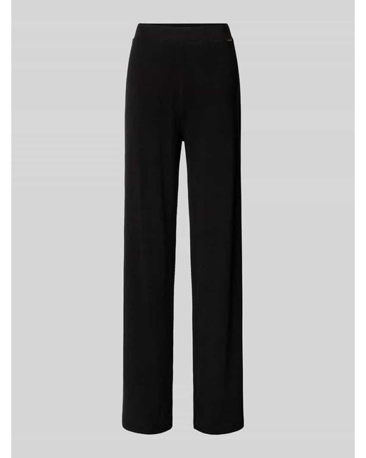 Guess Black Wide Leg Stoffhose mit Label-Applikation Modell 'ELSA'