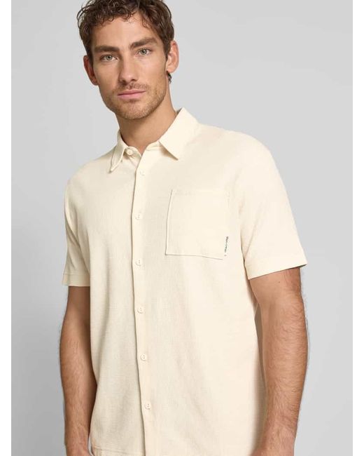 Marc O' Polo Regular Fit Poloshirt mit feiner Waffelstruktur in Natural für Herren