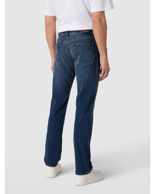 BOSS Orange Regular Fit Jeans mit Label-Detail Modell 'Maine' in Blau für  Herren | Lyst DE