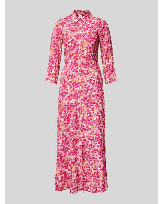 Y.A.S Maxi-jurk Met Knoopsluiting in het Pink