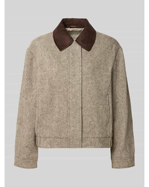 Gant Natural Regular Fit Wolljacke Modell 'Contrast'