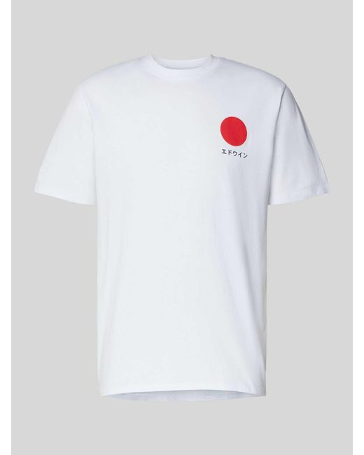 Edwin T-shirt Met Motiefprint in het White voor heren