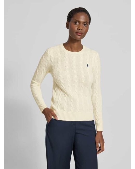 Polo Ralph Lauren Natural Strickpullover aus Wolle-Kaschmir-Mix Modell 'JULIANNA'