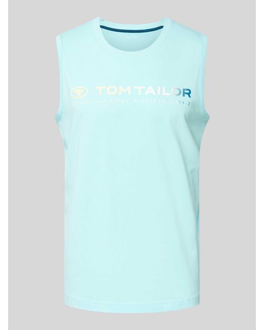 Tom Tailor Tanktop Met Labelprint in het Blue voor heren