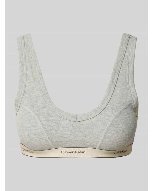 Calvin Klein Gray BH mit elastischem Logo-Bund und breiten Trägern