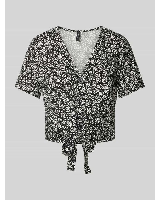 Vero Moda Gray Blusenshirt aus Viskose mit Knotendetail Modell 'EASY JOY'