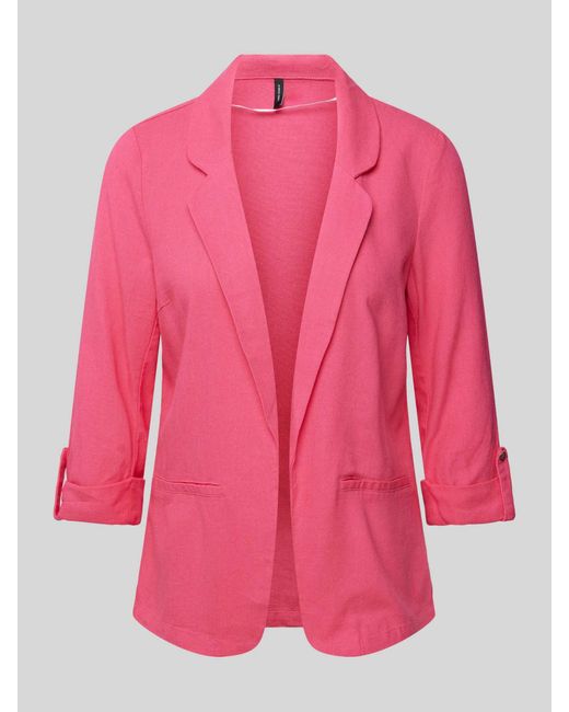 Vero Moda Pink Blazer in unifarbenem Design aus Viskose-Leinen-Mix