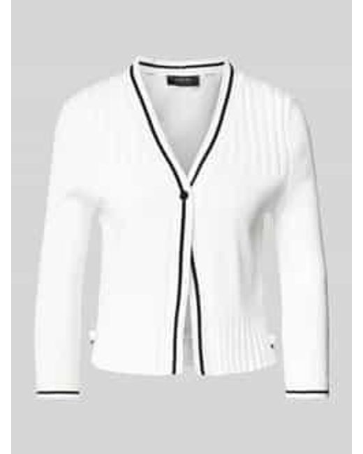 Marc Cain Gebreid Jack Met Knoopsluiting. in het White