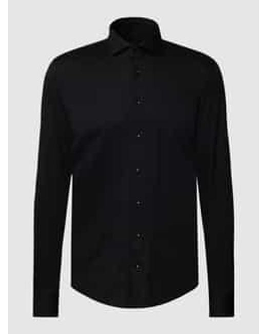 Profuomo Slim Fit Zakelijk Overhemd Van Katoen Met Stretch in het Blue voor heren