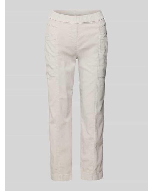 Toni White Regular Fit Jogpants mit verkürztem Schnitt Modell 'Sue'