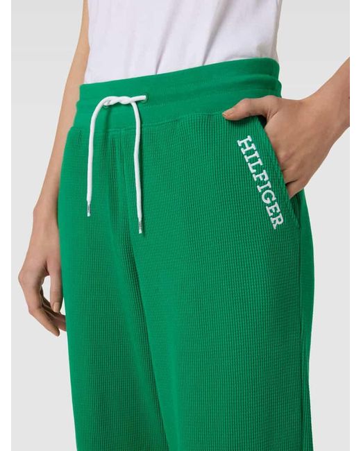 Tommy Hilfiger Green Jogpants mit Strukturmuster und Label-Stitching