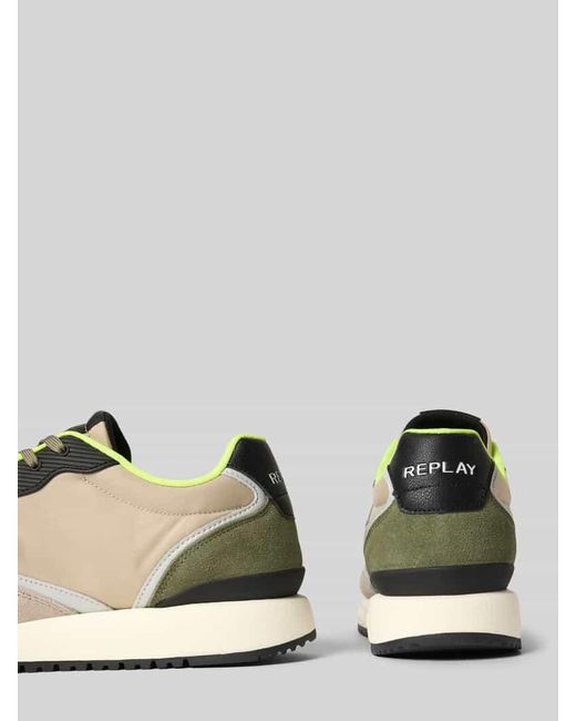 Replay Ledersneaker mit Label-Badge Modell 'FIBER' in Natural für Herren