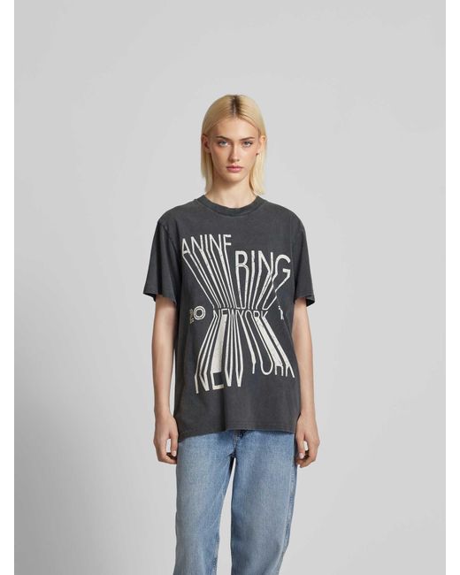 Anine Bing Black T-Shirt aus reiner Baumwolle